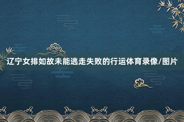 辽宁女排如故未能逃走失败的行运体育录像/图片
